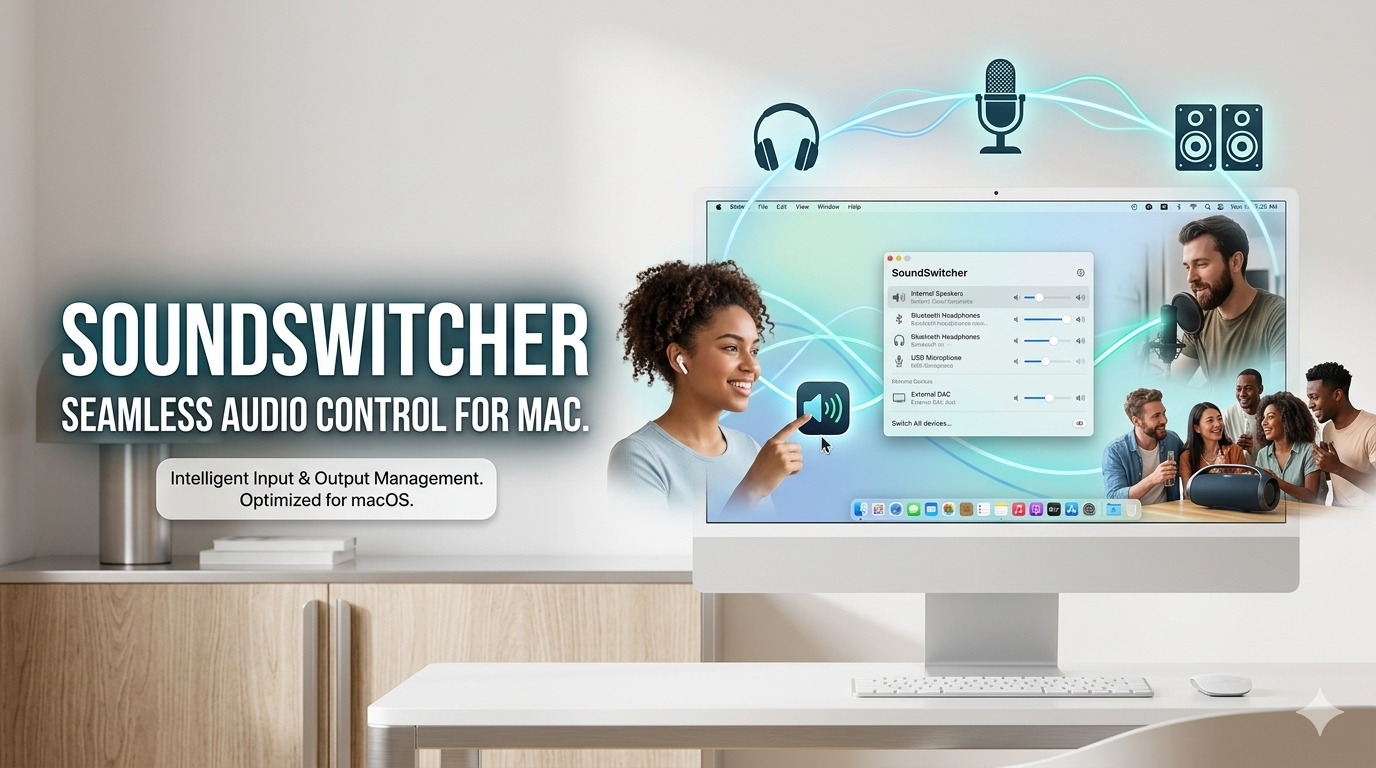 SoundSwitcher — Seamless Audio Control for Mac. Intelligent Input & Output Management, optimized for macOS.